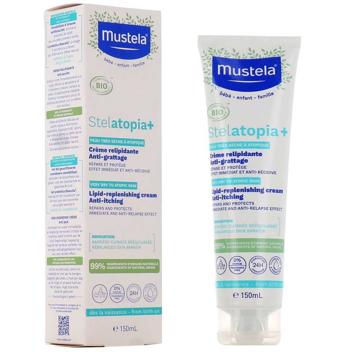 Reparerende Crème voor Baby's Mustela Stelatopia + 150 ml