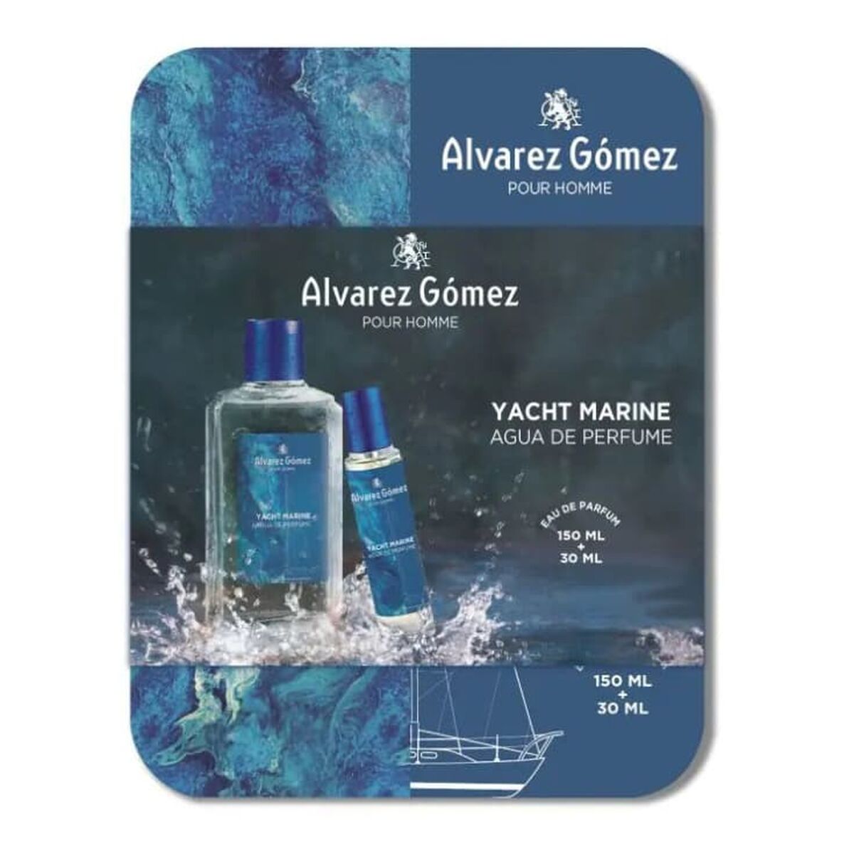 Parfumset voor Heren Alvarez Gomez YACHT MARINE 2 Onderdelen - Schoonheid, Parfums en geuren - Alvarez Gomez
