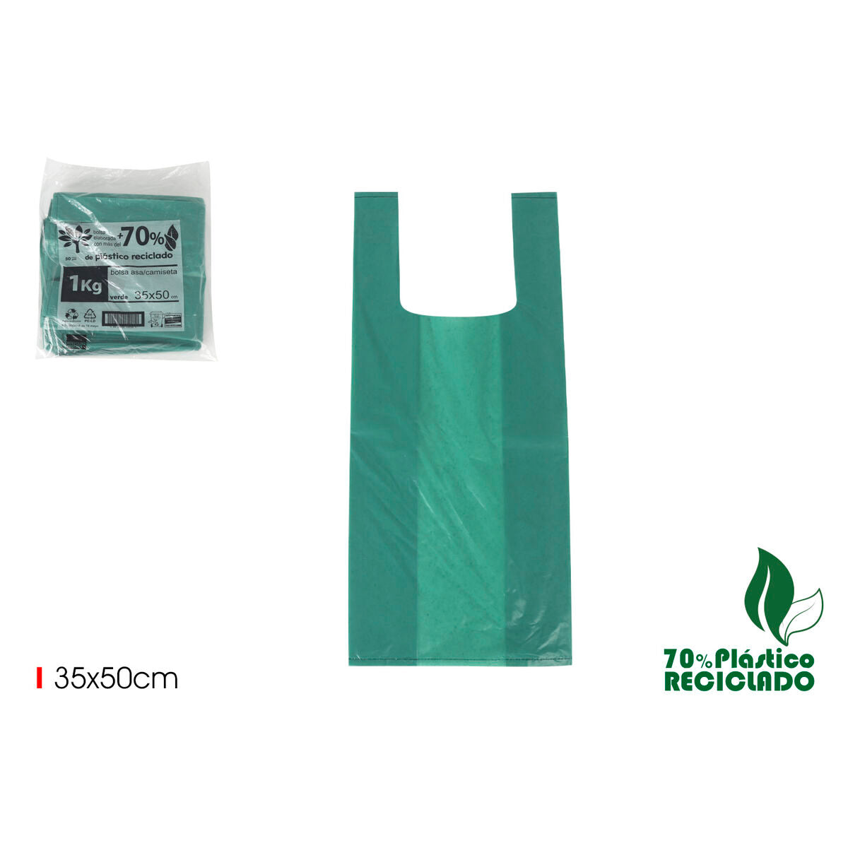 Multifunctionele tas Inde Groen 35 x 50 cm (10 Stuks) - Huis en koken, Opslag en organisatie - Inde