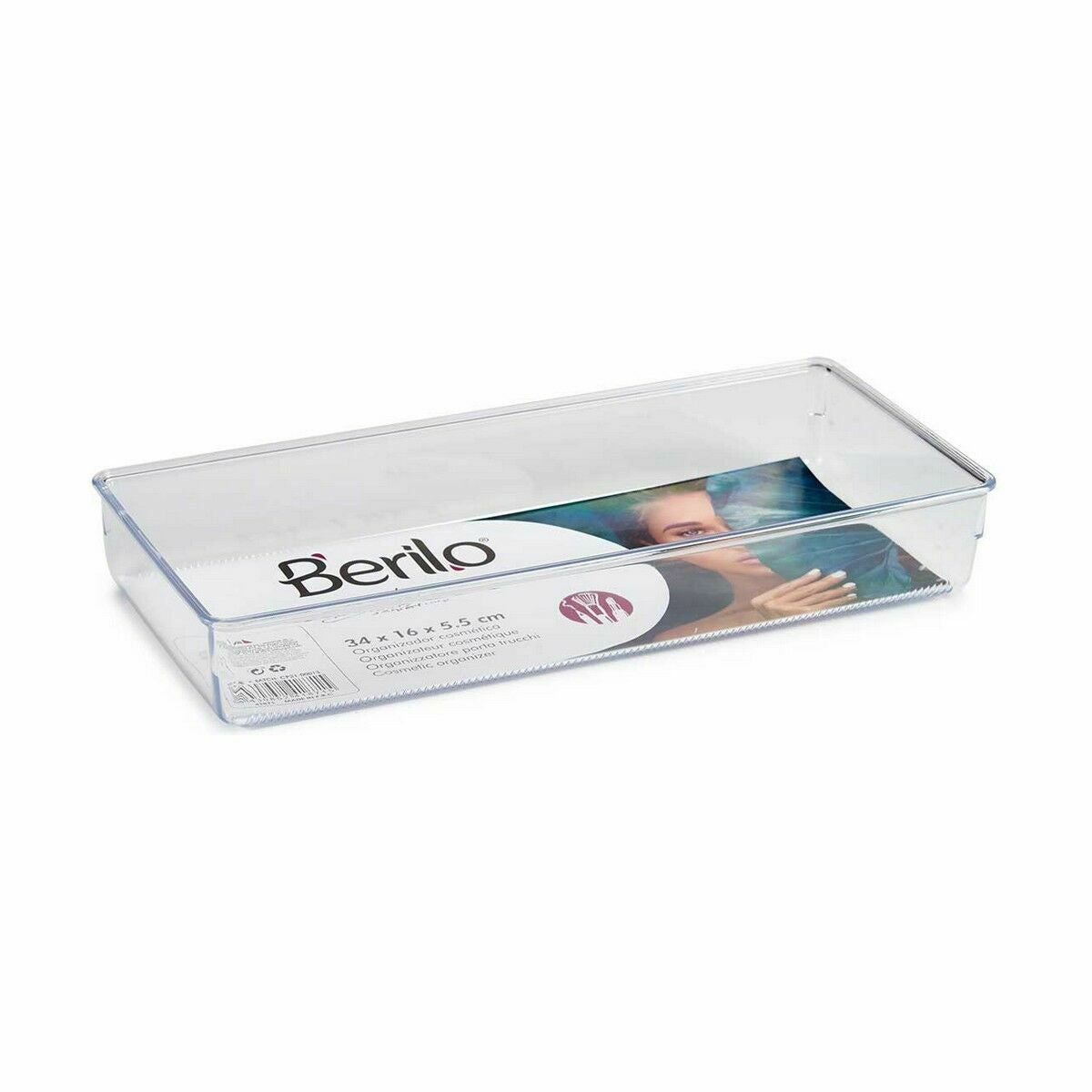 Multi-Functionele Organiser Berilo Transparant Plastic 15,5 x 5,5 x 34,5 cm 34,5 x 5,5 x 15,5 cm Multifunctioneel (36 Stuks)