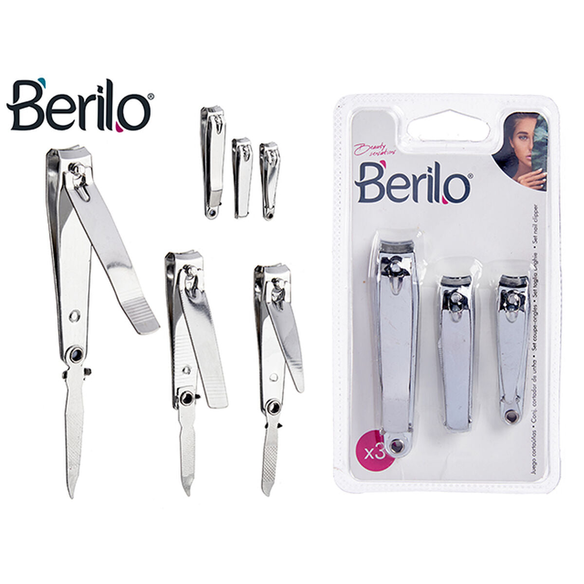 Nagelknipper Berilo Zilverkleurig Metaal (12 Stuks) - Schoonheid, Manicure en pedicure - Berilo