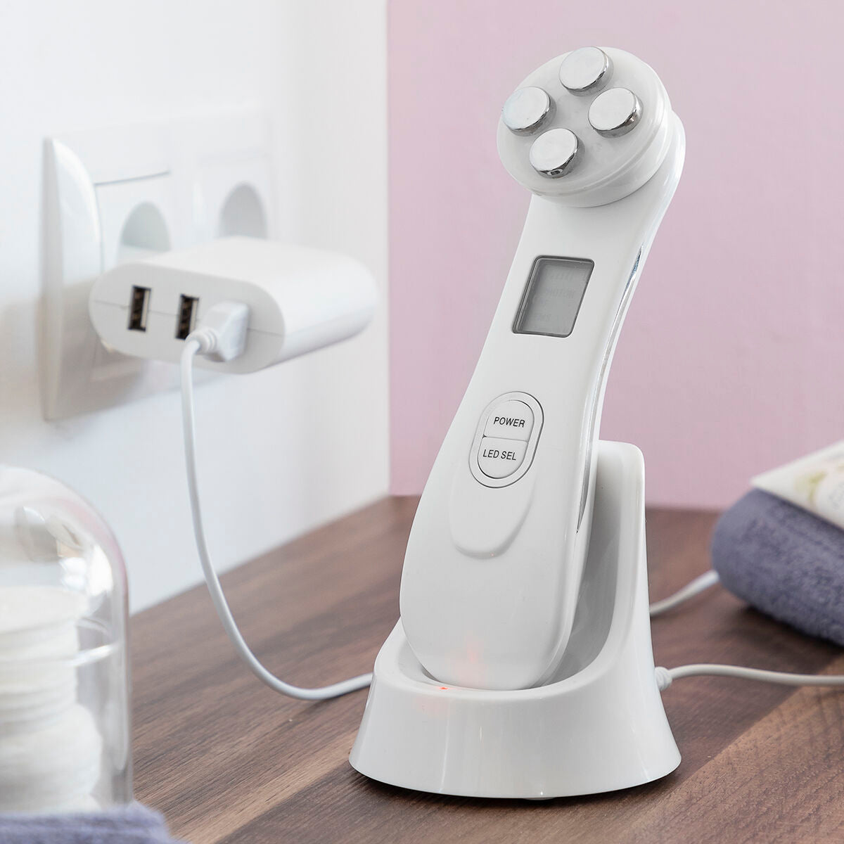 Gezichtsmassager met Radiofrequentie, Fototherapie en Elektrostimulatie Wace InnovaGoods - Schoonheid, Huidverzorging - InnovaGoods