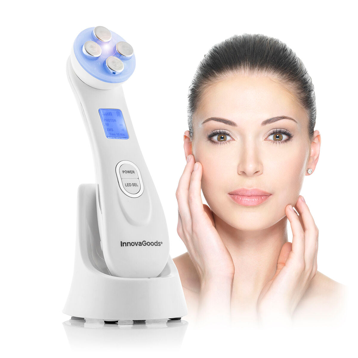 Gezichtsmassager met Radiofrequentie, Fototherapie en Elektrostimulatie Wace InnovaGoods - Schoonheid, Huidverzorging - InnovaGoods