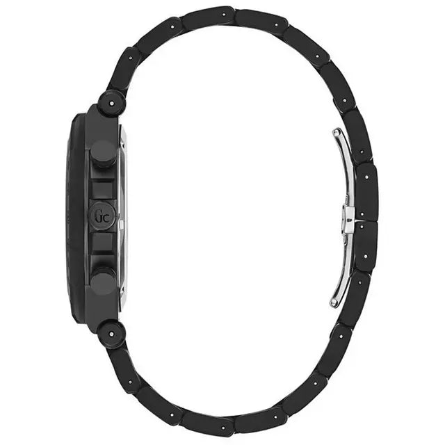 GC Watches Herenhorloge Zwart RVS - Statement Design Ø 45mm - Y35006G2