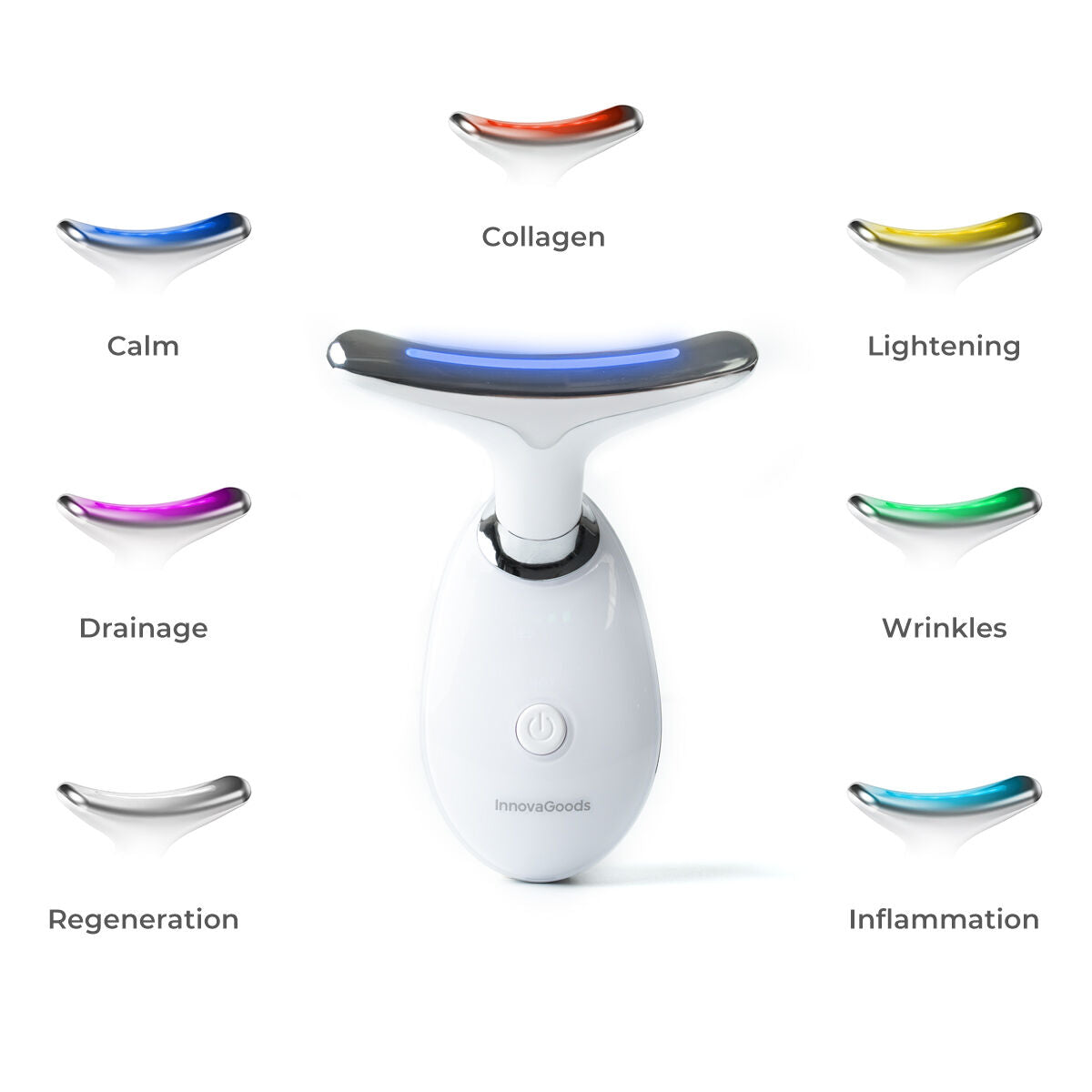 Elektrische Verstevigende Gezichts - en Nekmassage met LED, EMS en Warmte Selora InnovaGoods - Schoonheid, Huidverzorging - InnovaGoods