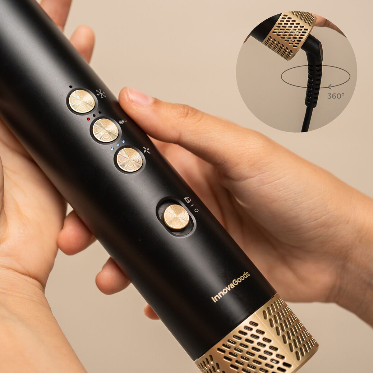 Ionische Multifunctionele Luchtdroger en Styler Borstel met Coanda Technologie en 7 Accessoires Wavify InnovaGoods