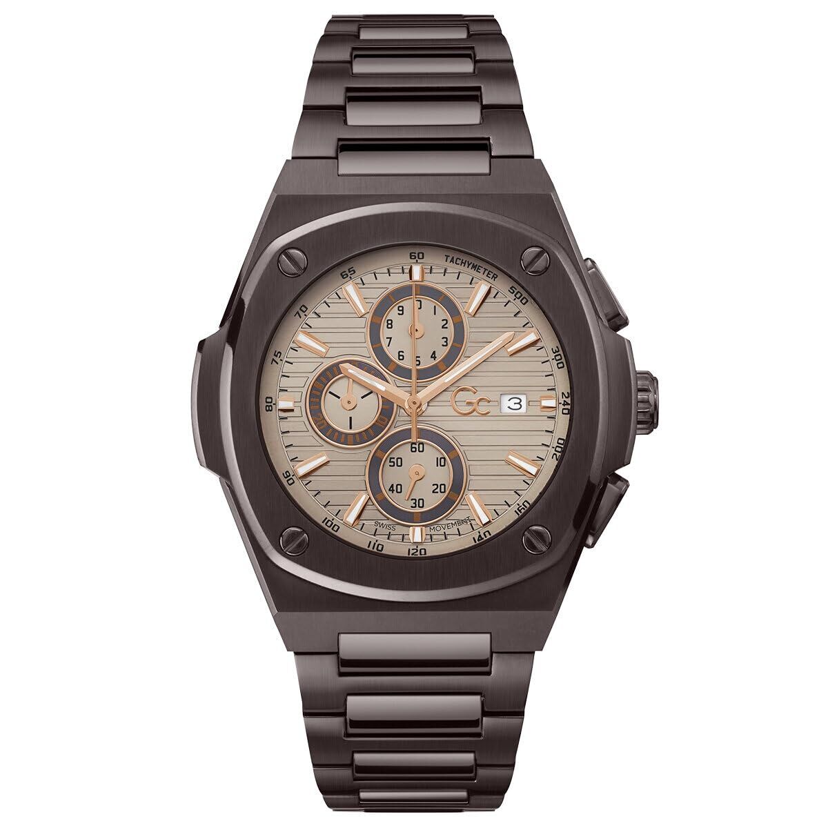 GC Watches Y99013G1MF Herenhorloge - Kwarts Bruin/Grijs Ø 44 mm - Klokken, Heren - GC Watches