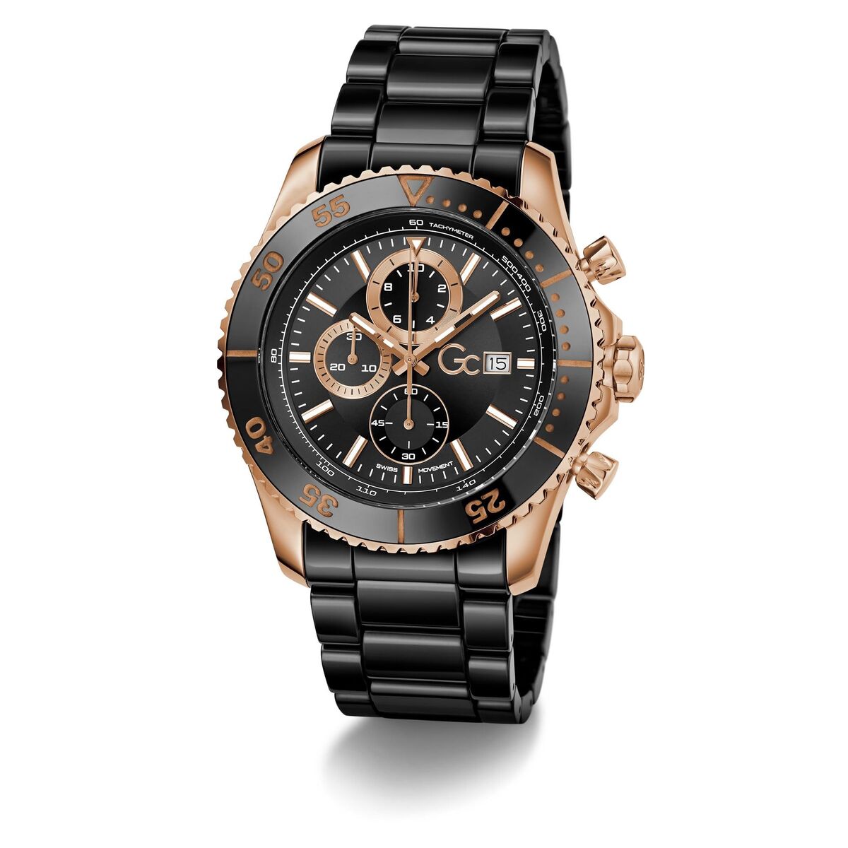 GC Watches Herenhorloge Zwart Keramisch - Elegant Design Ø 44mm - Z51004G2MF - Klokken, Heren - GC Watches