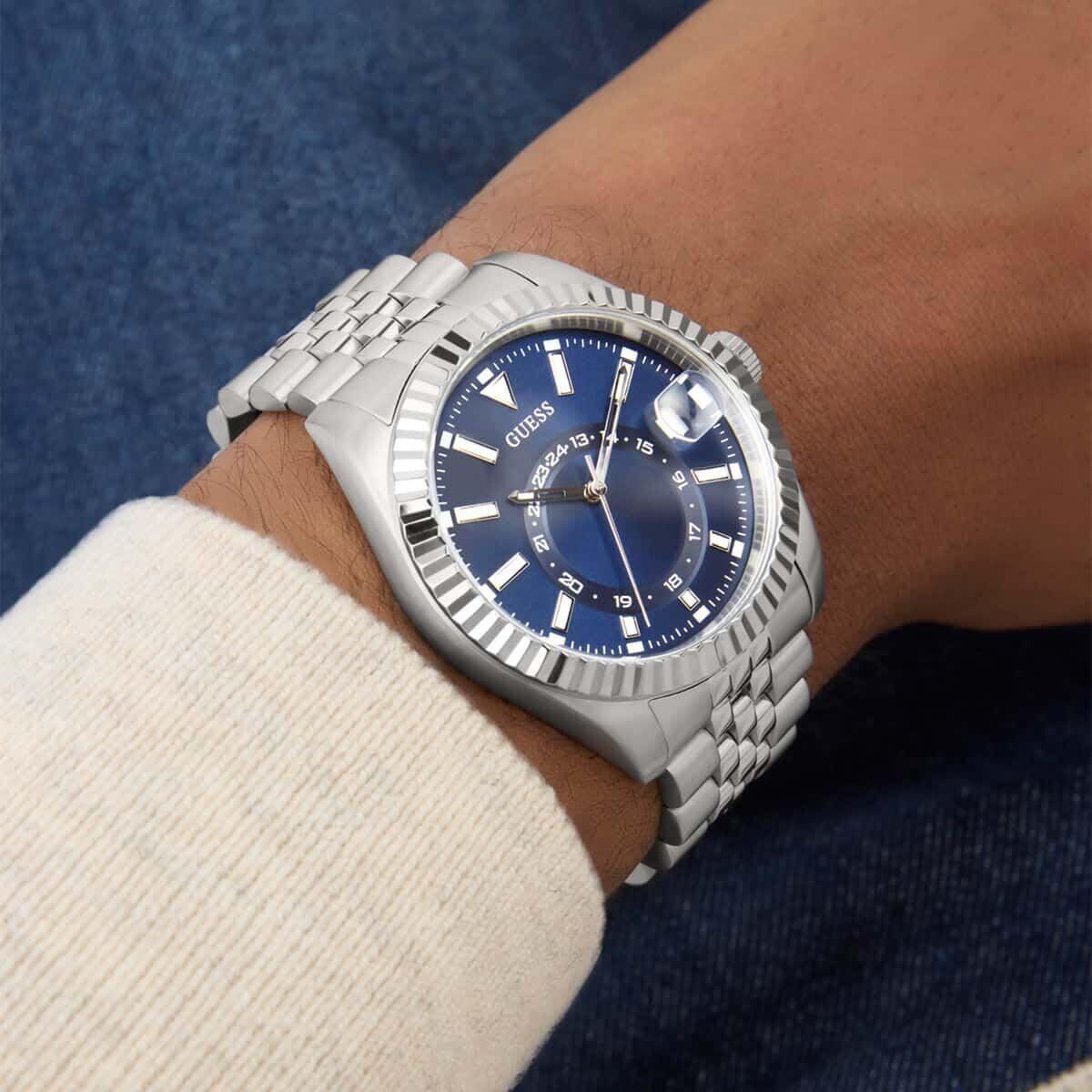 Horloge Heren Guess JADEN Zilverkleurig