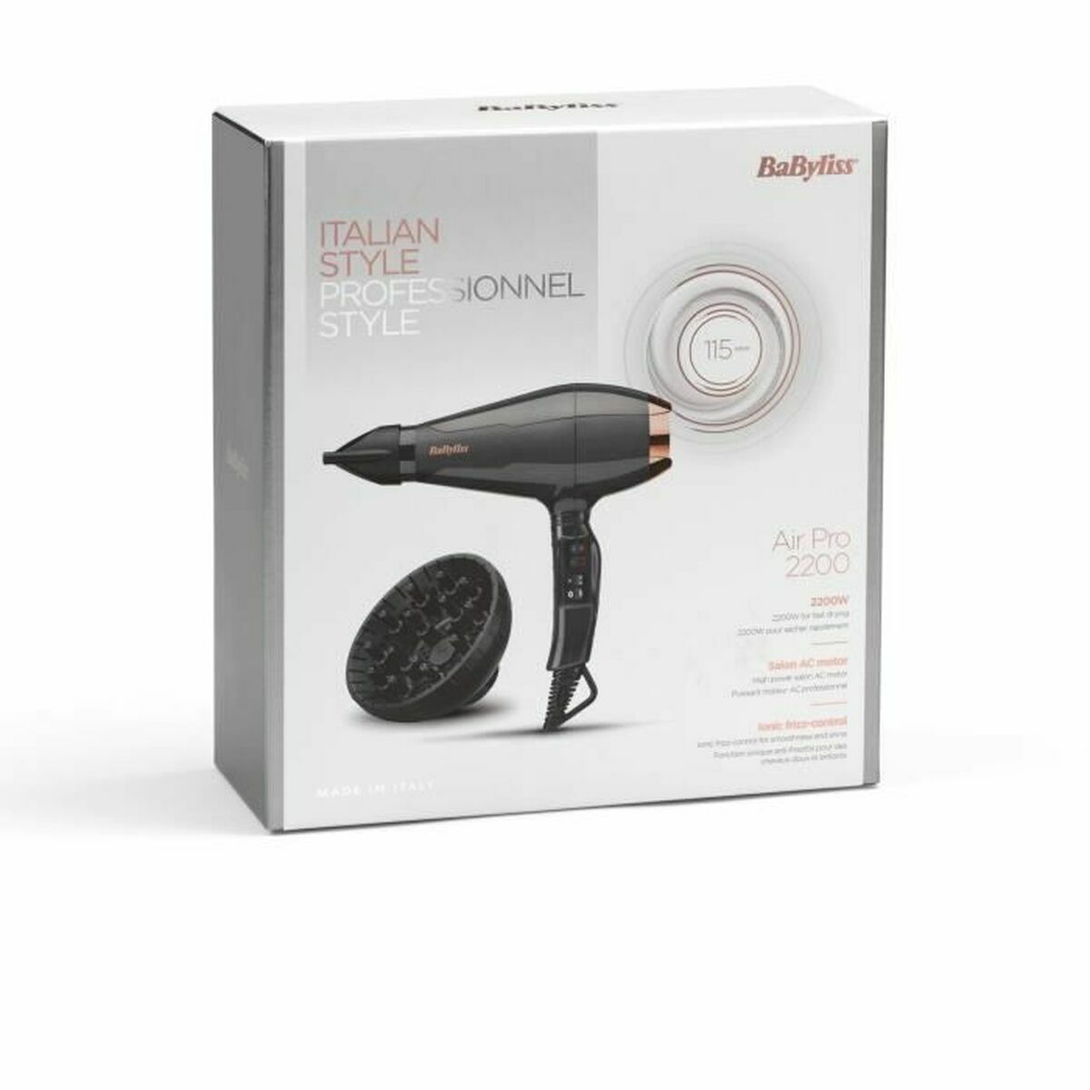 Föhn Babyliss 6719DE Zwart Grijs 2200 W - Schoonheid, Haarverzorging - Babyliss