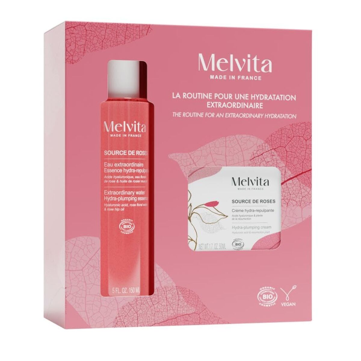 Gezichtscrème Melvita SOURCE DE ROSES 2 Onderdelen