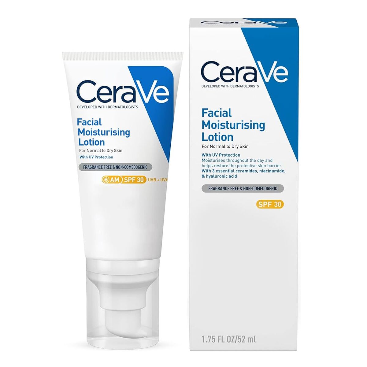 Vochtinbrengende Gezichtslotion CeraVe Spf 30 52 ml - Schoonheid, Huidverzorging - CeraVe