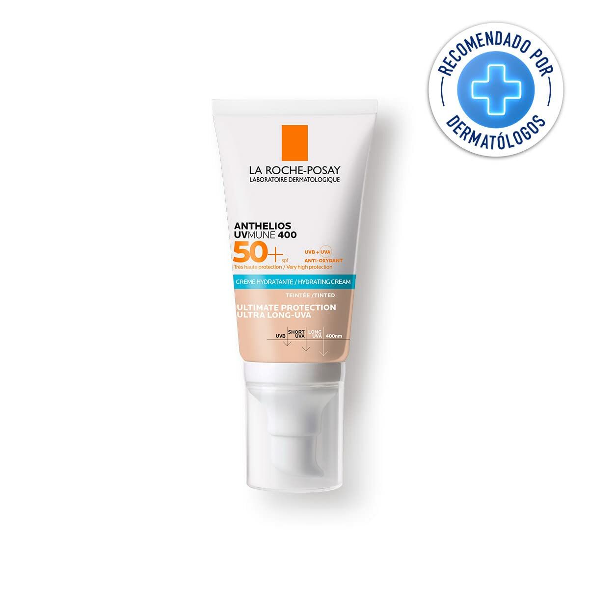 Zonnebrandcrème met Kleur La Roche Posay Anthelios Uvmune 50 ml Wit Spf 50 Crème Hydraterende Crème met Kleur