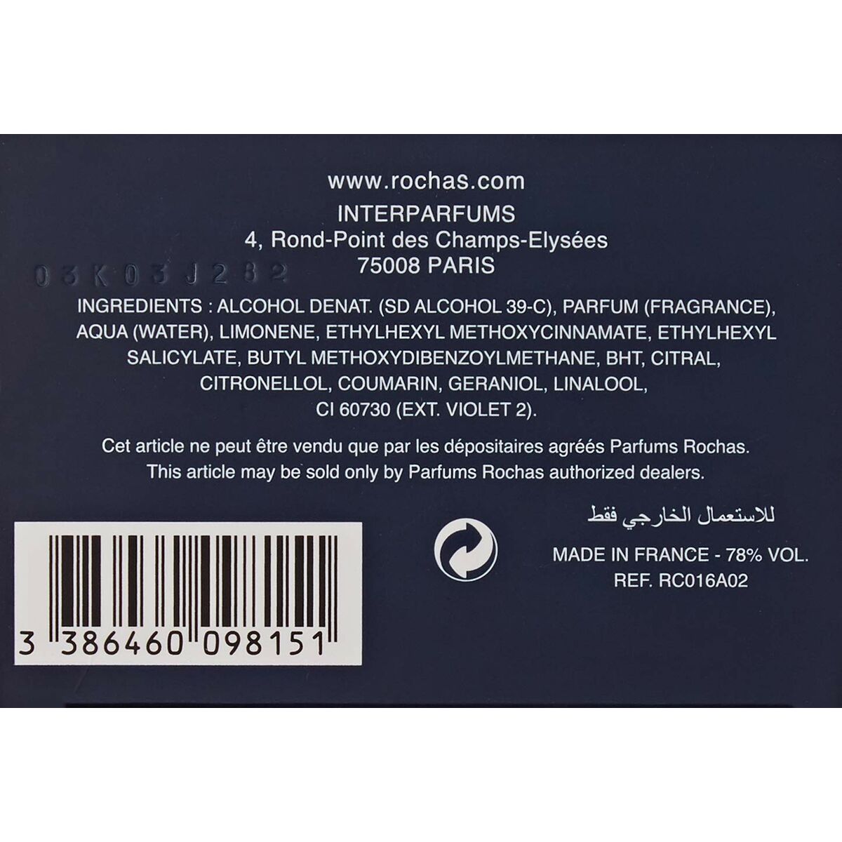 Herenparfum Rochas L'Homme EDT 60 ml