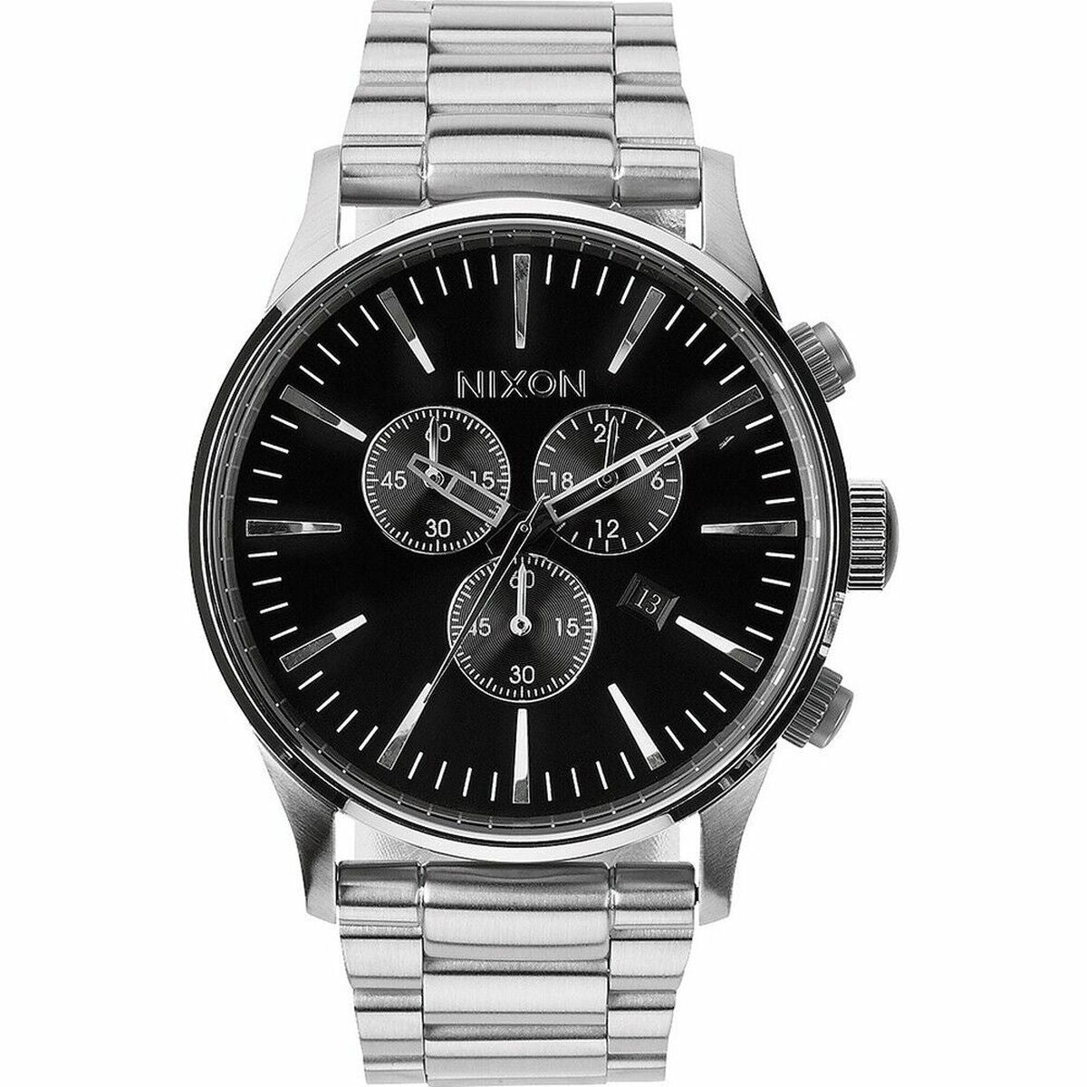 Nixon Sentry Chrono Herenhorloge Zilverkleurig Ø 42 mm - Klokken, Heren - Nixon