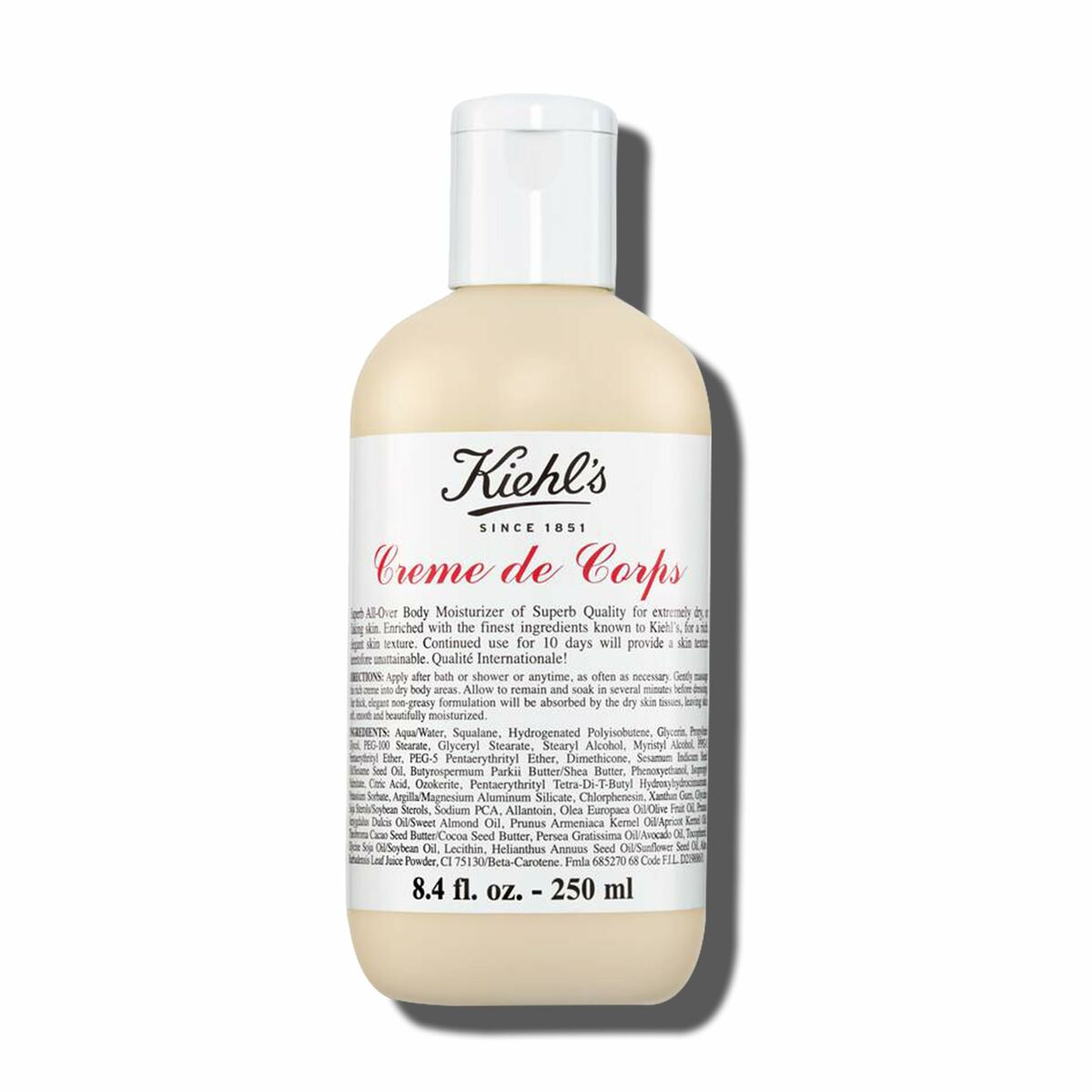 Vochtinbrengende Body Crème Kiehl's CREME DE CORPS 250 ml Cacaoboter