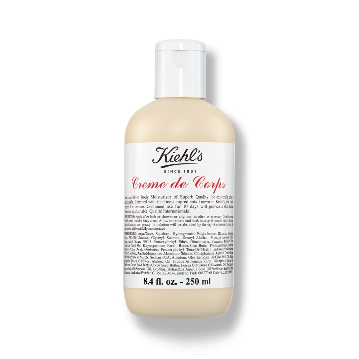 Vochtinbrengende Body Crème Kiehl's CREME DE CORPS 250 ml Cacaoboter