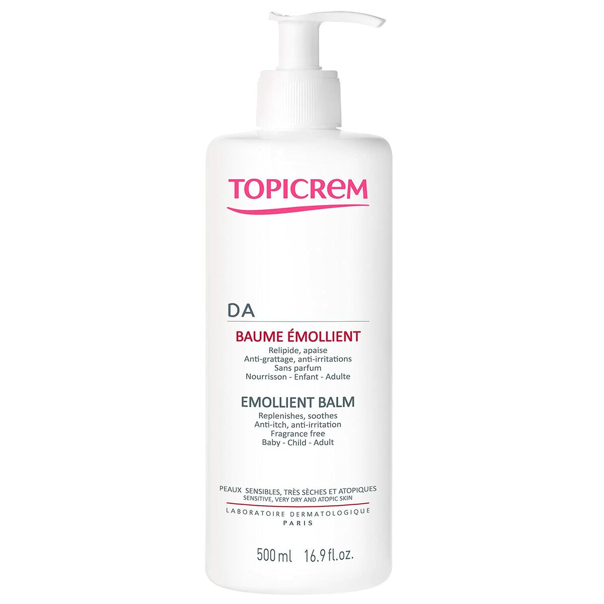 Verzachtende Balsem voor Jeukende en Geïrriteerde Huid Topicrem   500 ml - Schoonheid, Huidverzorging - Topicrem