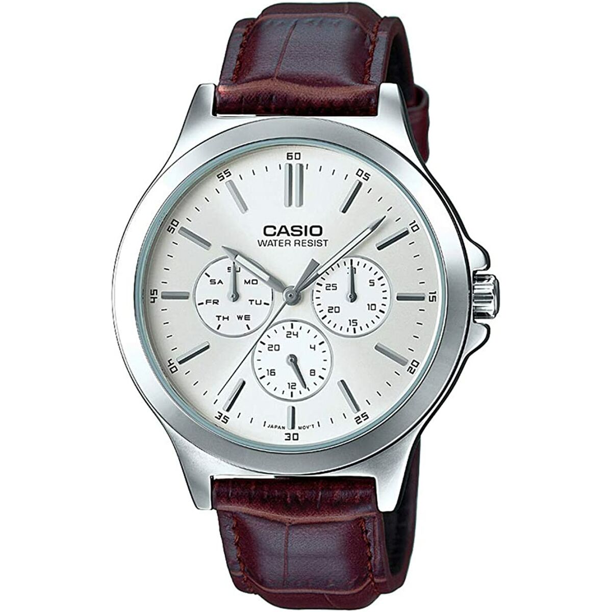 Horloge Heren Casio MULTIFUNCTION SILVER, LEATHER (Ø 41,5 mm)