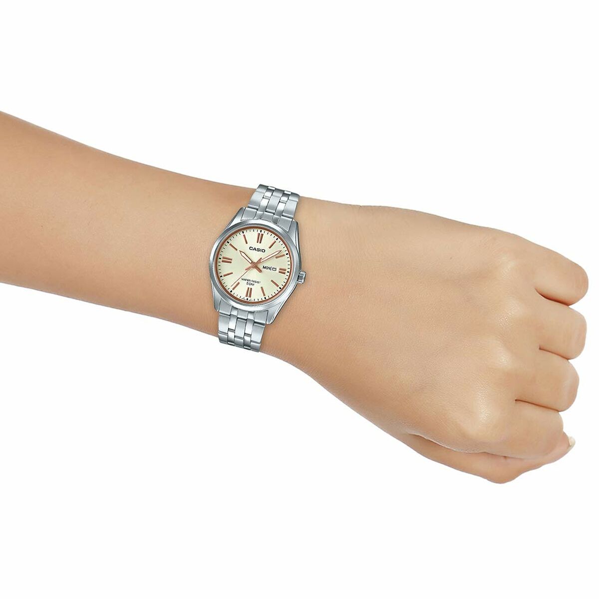 Horloge Dames Casio LADY DAY & DATE - CHAMPAGNE (Ø 30 mm)
