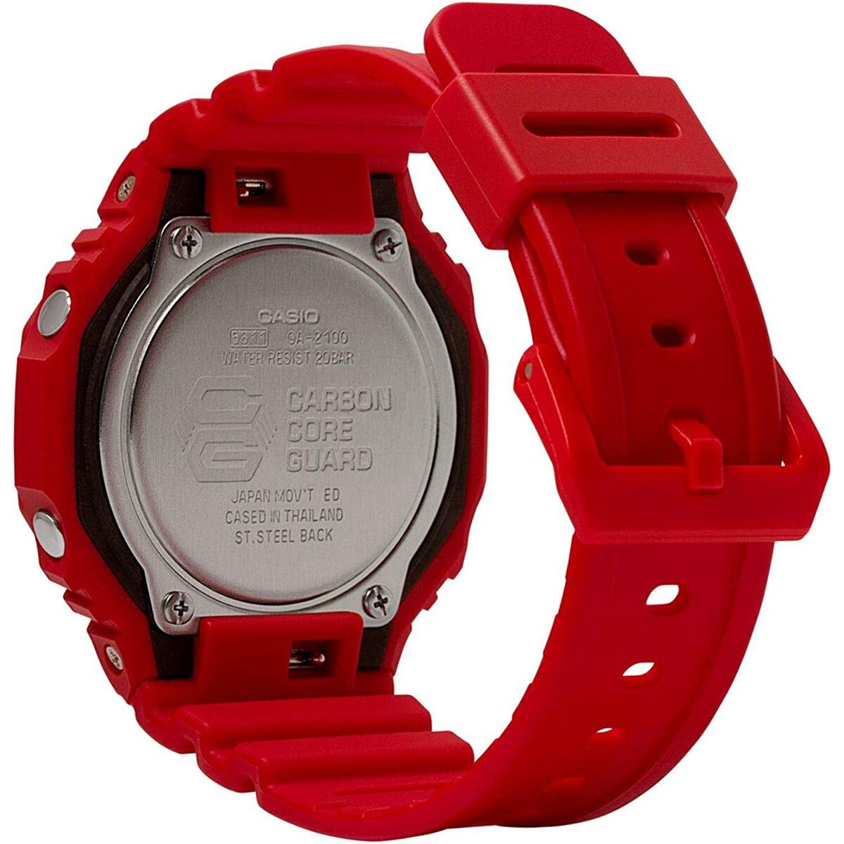Casio GA - 2100 - 4AER Uniseks Horloge - Rood Multifunctioneel - Klokken, Unisex voor volwassenen - Casio