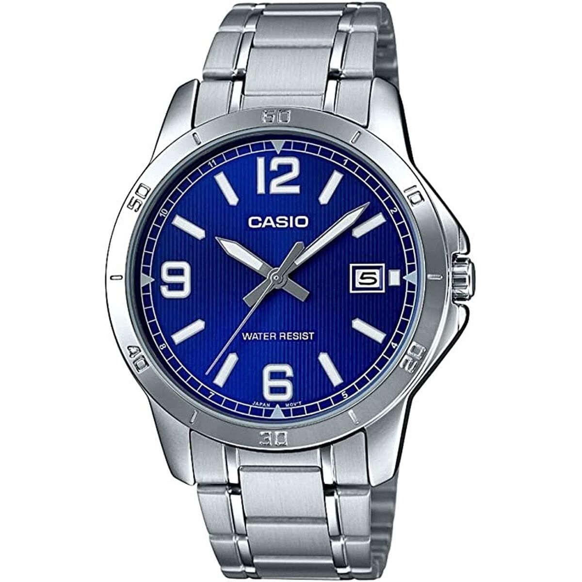 Horloge Heren Casio CASUAL DATE STEEL - BLUE Zilverkleurig (Ø 41,5 mm) (Ø 47 mm) - Klokken, Heren - Casio