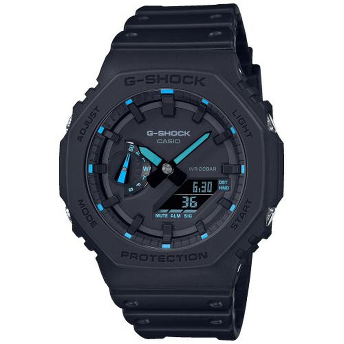 Horloge Heren Casio G-Shock OAK - NEON BLUE INDEX Zwart (Ø 45 mm)