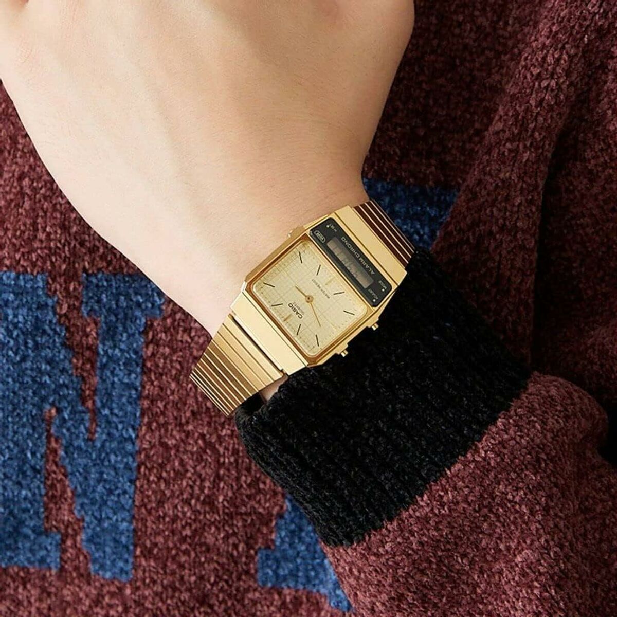 Horloge Uniseks Casio EDGY COLLECTION RETRO DIAL - GOLD (Ø 40 mm) - Klokken, Unisex voor volwassenen - Casio