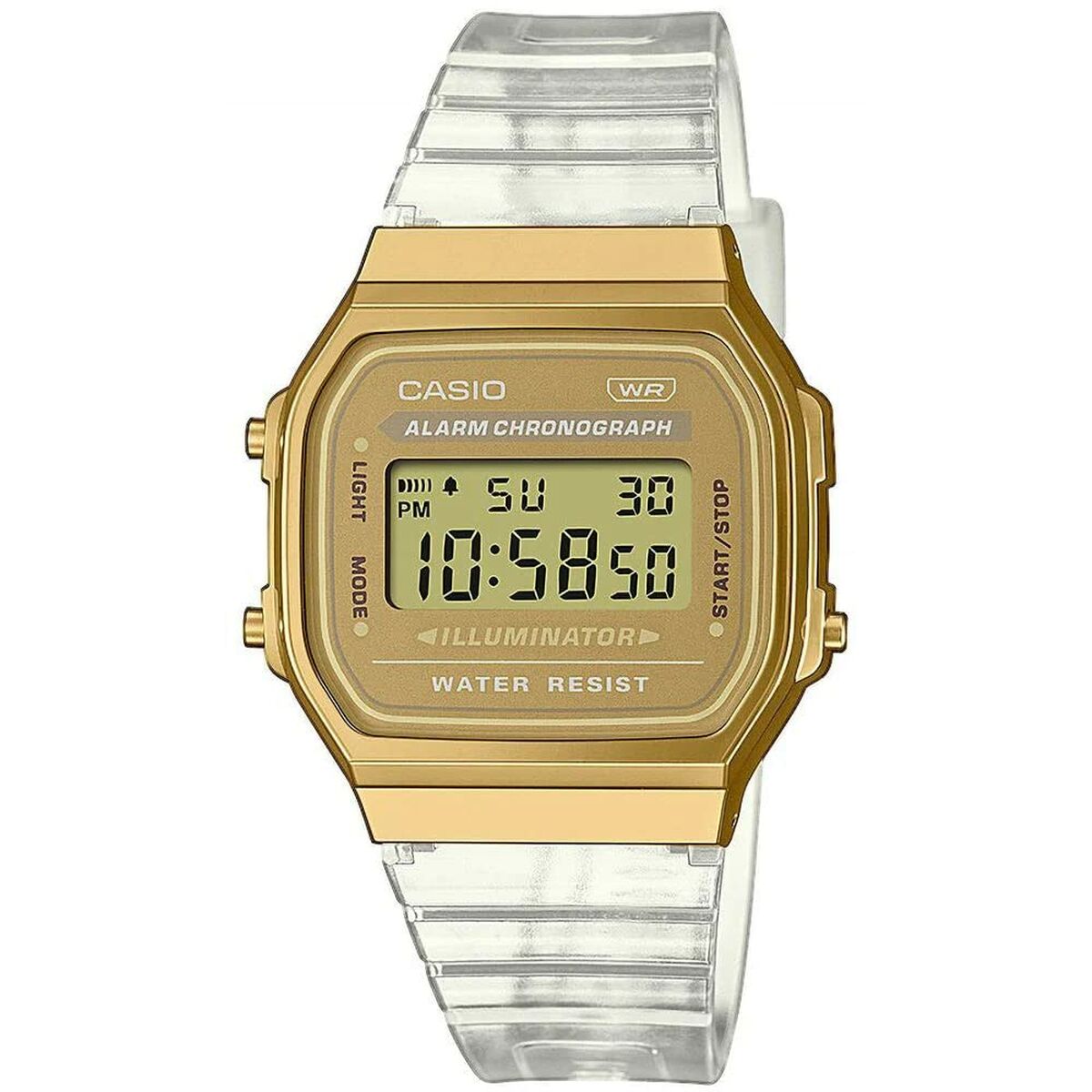 Horloge Uniseks Casio VINTAGE COLLECTION - TRANSPARENT BAND - GOLD (Ø 36 mm) - Klokken, Unisex voor volwassenen - Casio