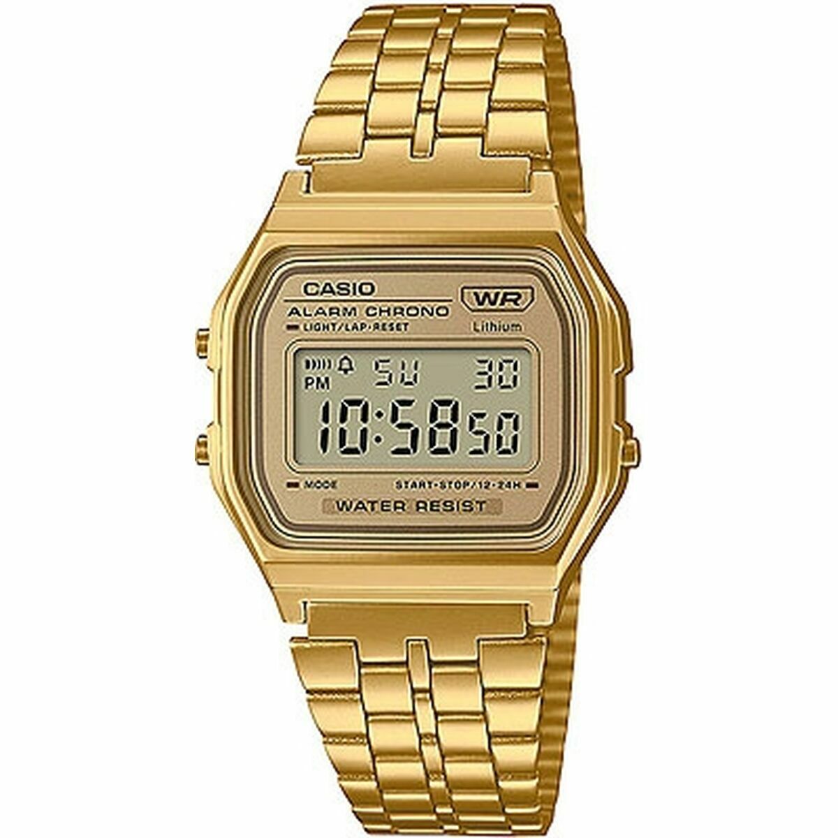 Horloge Uniseks Casio A158WEGV-9AEF Gouden (Ø 33 mm)