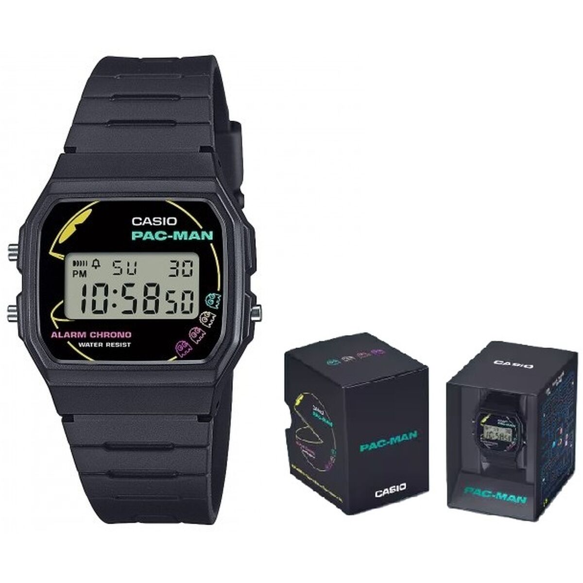 Horloge Uniseks Casio F-91 - PACMAN Series Limited Edition Zwart (Ø 35 mm)