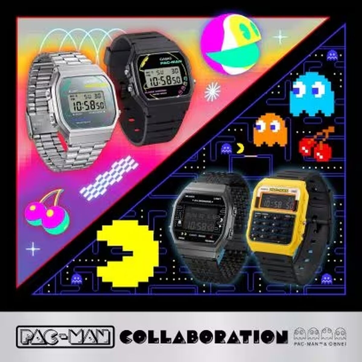 Horloge Uniseks Casio F-91 - PACMAN Series Limited Edition Zwart (Ø 35 mm)