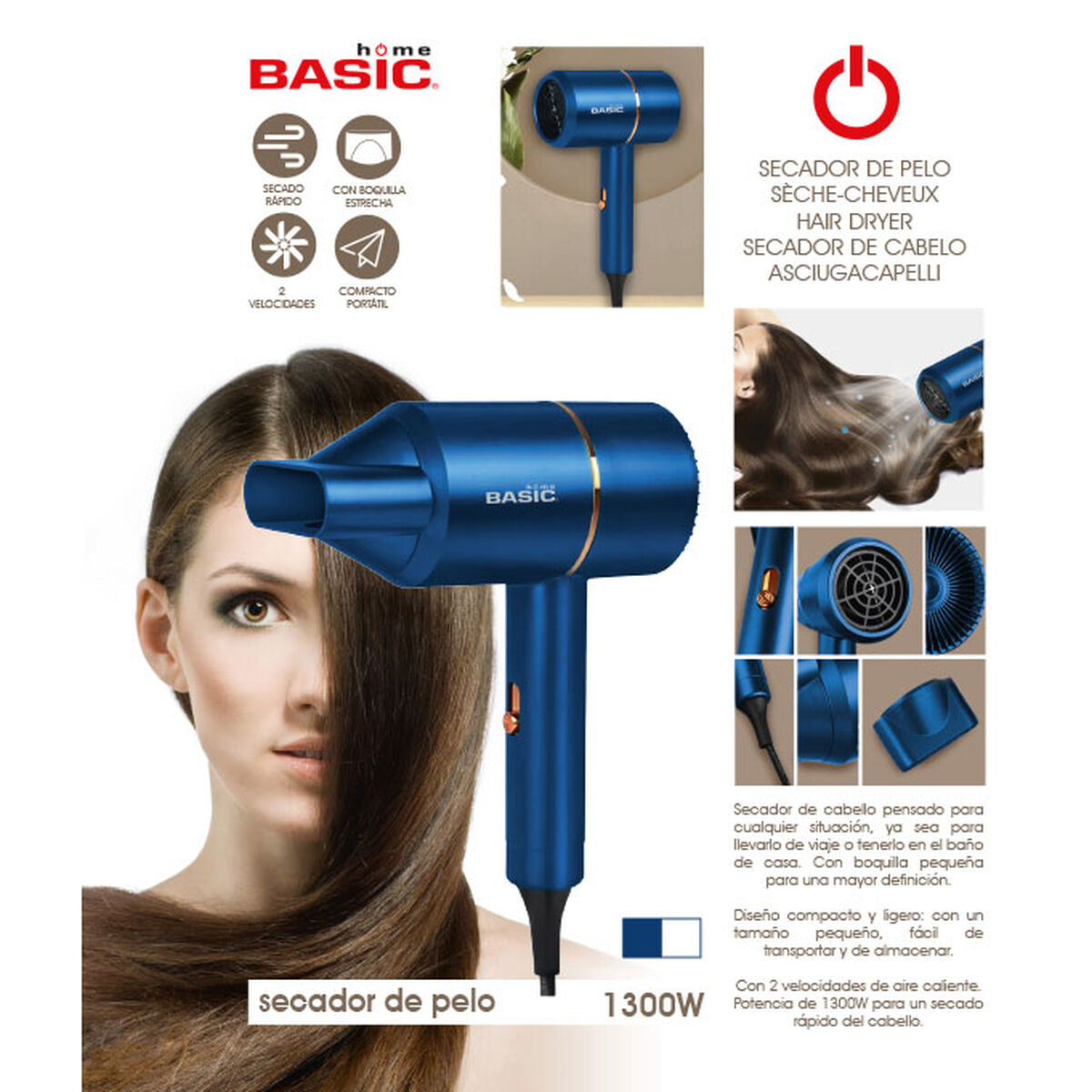Föhn Basic Home 1300 W - Schoonheid, Haarverzorging - Basic Home