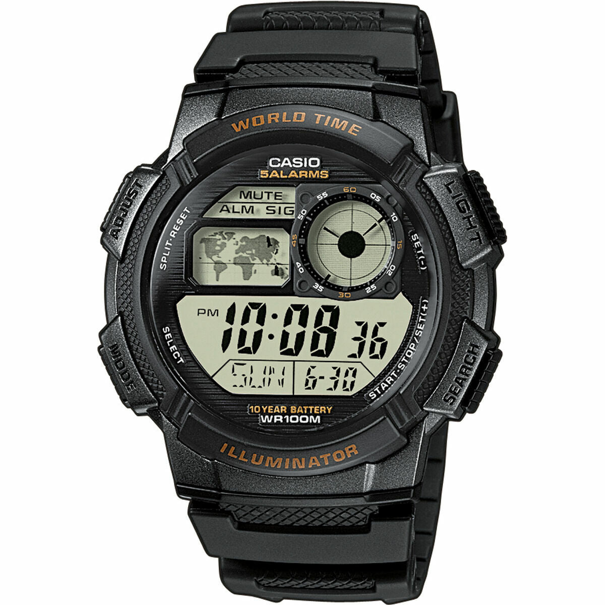 Horloge Heren Casio AE - 1000W - 1AVEF Zwart Grijs (Ø 43 mm) (Ø 45 mm) - Klokken, Heren - Casio