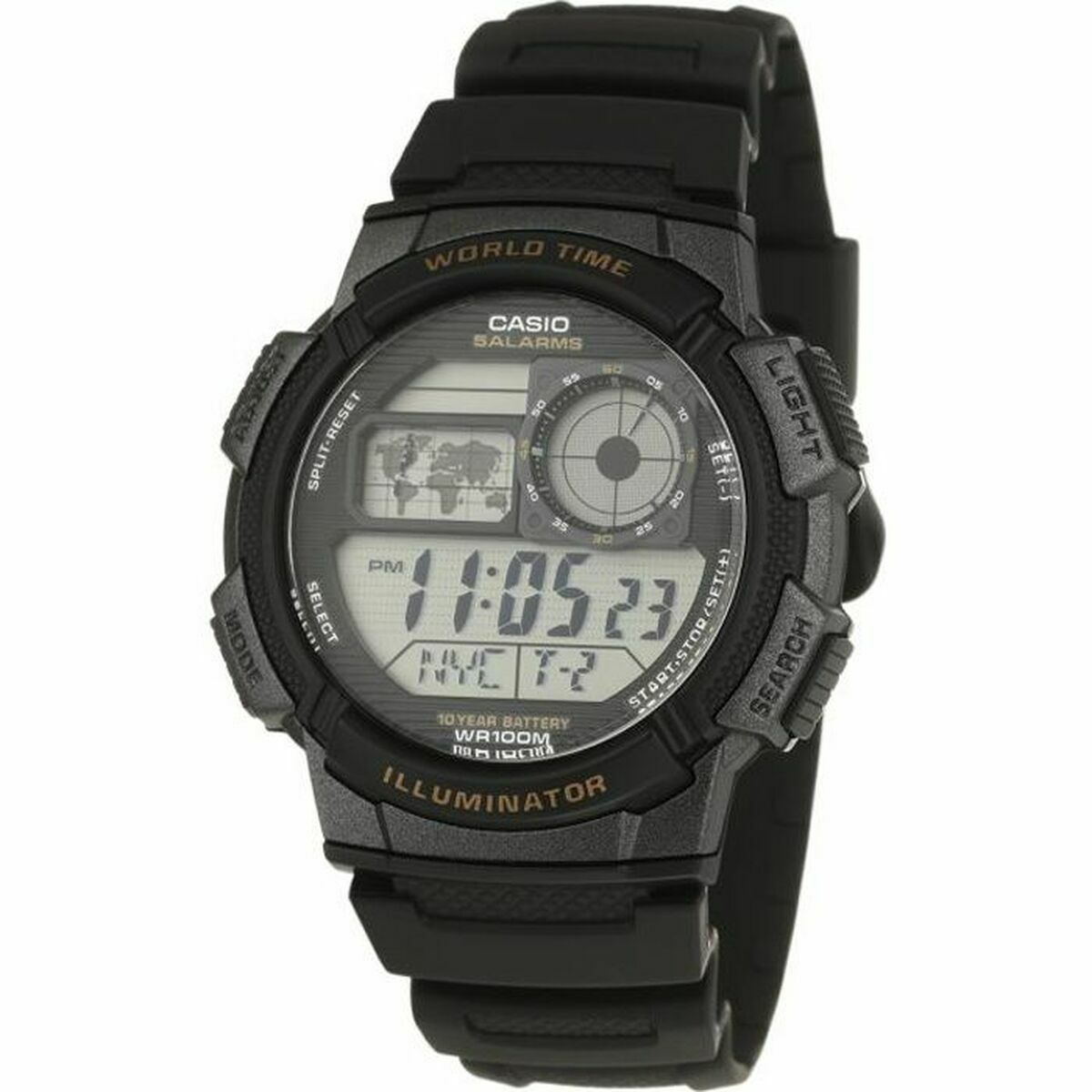 Horloge Heren Casio AE-1000W-1AVEF Zwart Grijs Digitaal Kwarts Sportief