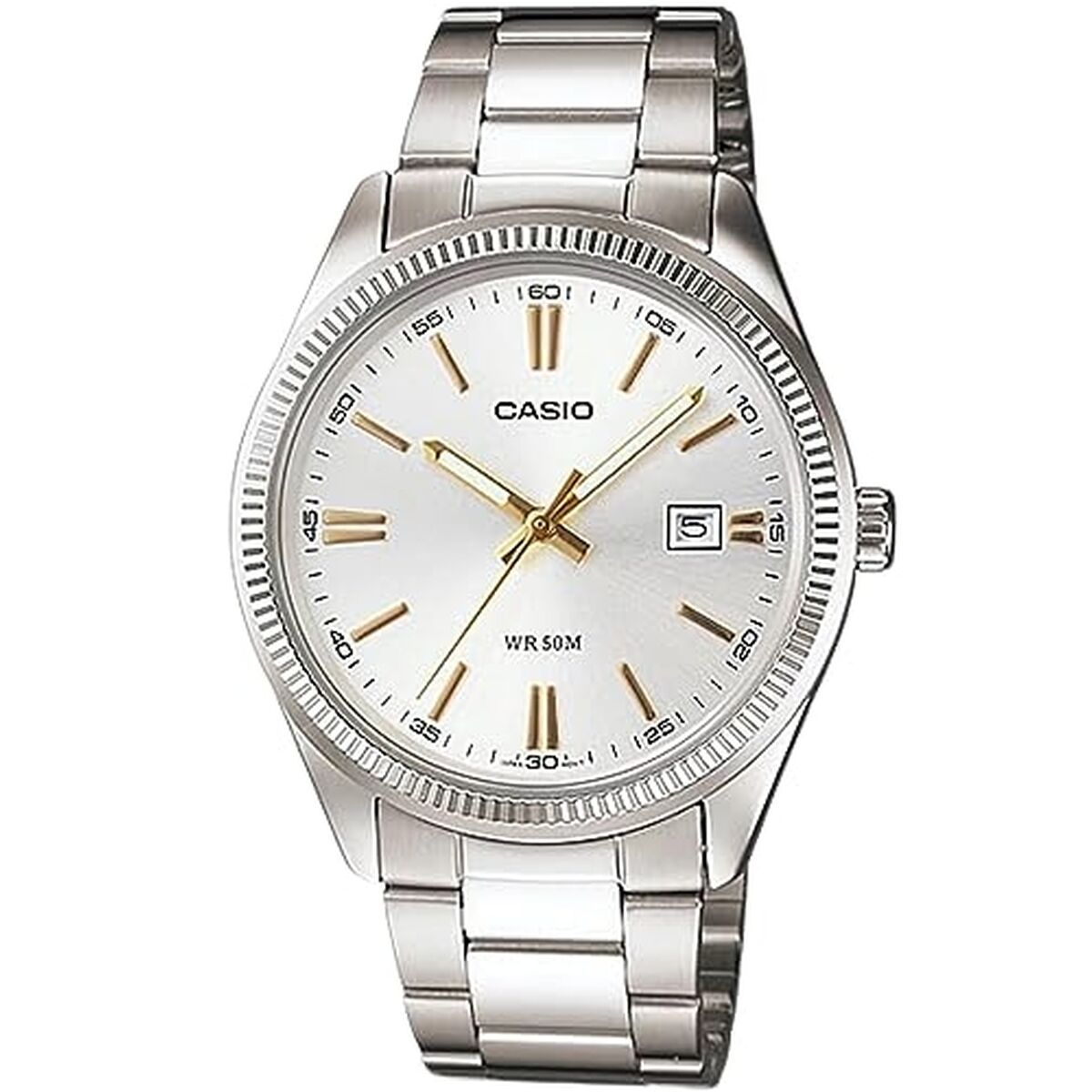 Horloge Heren Casio DATE - SILVER, GOLD INDEXES (Ø 39 mm) - Klokken, Heren - Casio