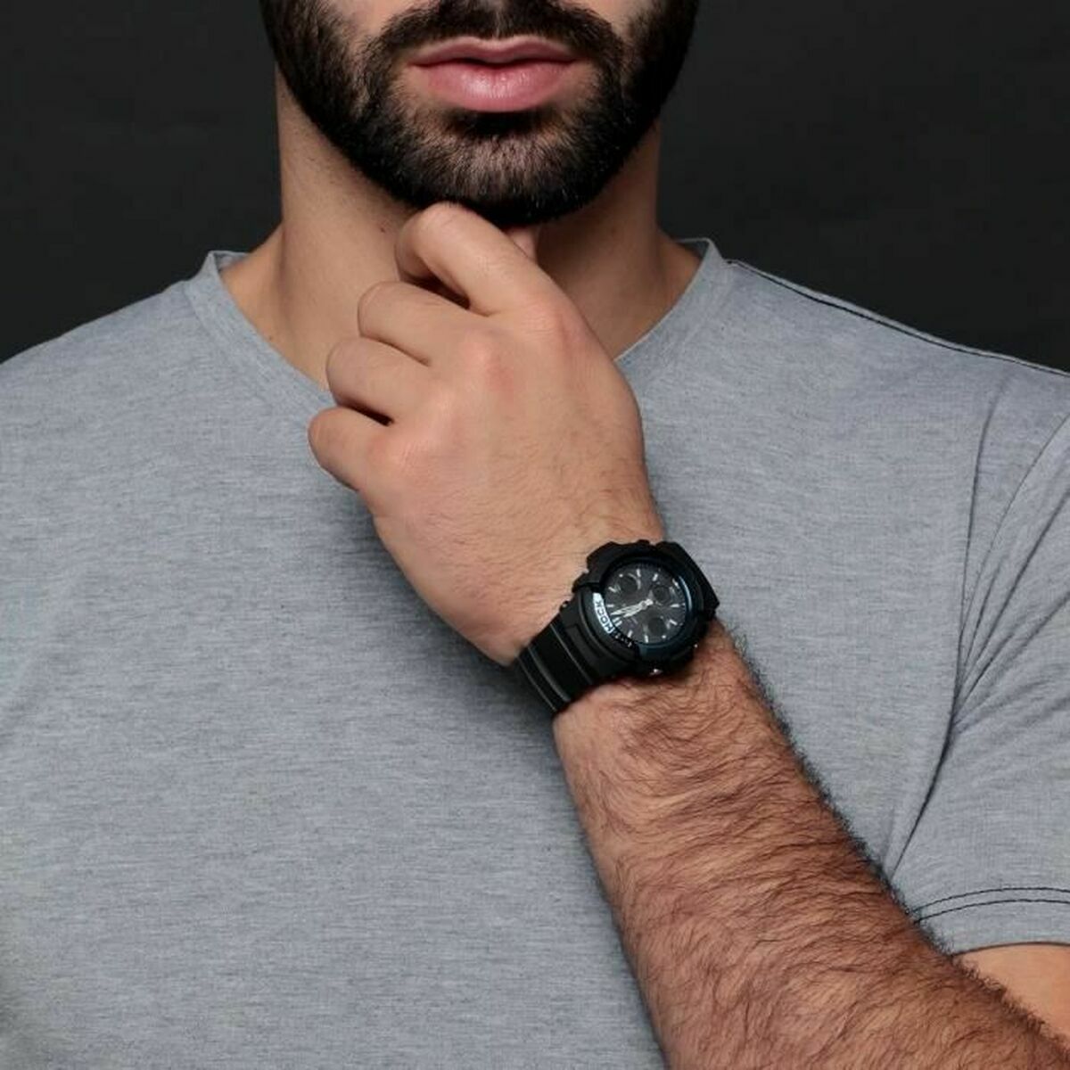 Horloge Heren Casio AWG-M100A-1AER Blauw Zwart (Ø 52 mm)