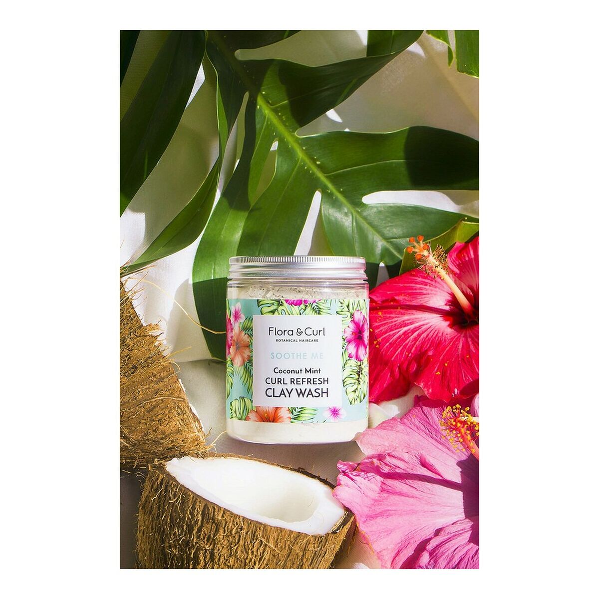 Anti - haaruitval crème Flora & Curl Soothe Me 260 g Kokosnoot Munt Klei Verfrissend - Schoonheid, Haarverzorging - Flora & Curl