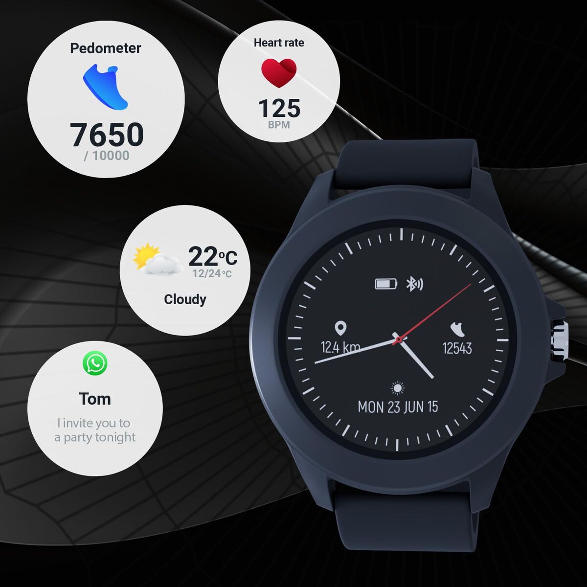 Smartwatch Forever GSM175795 Zwart