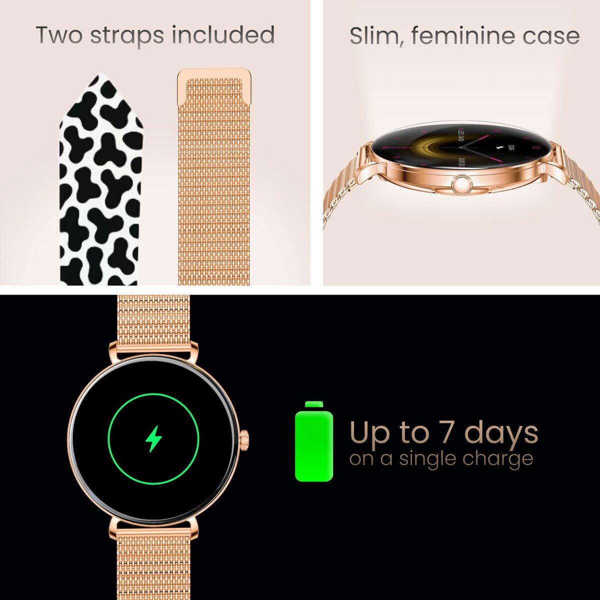 Smartwatch Forever GSM193533 Roze goud 1,43" - Elektronica - Forever