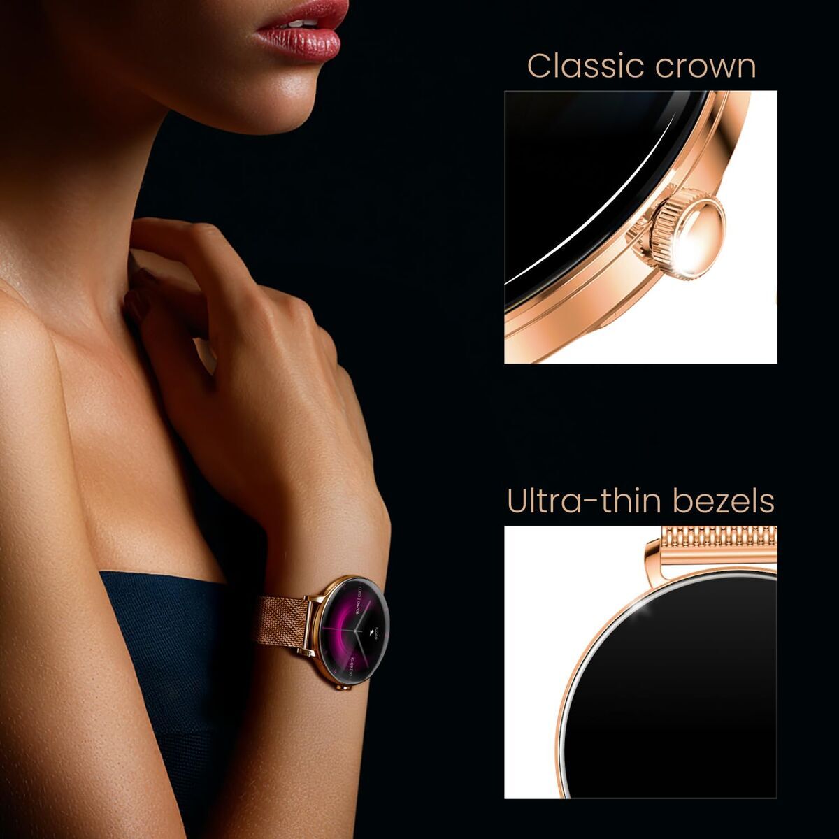 Smartwatch Forever GSM193533 Roze goud 1,43" - Elektronica - Forever