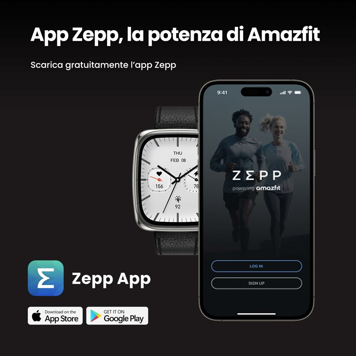 Smartwatch Amazfit ACTIVE 2 SQUARE Zwart Staal 1,75" - Elektronica - Amazfit