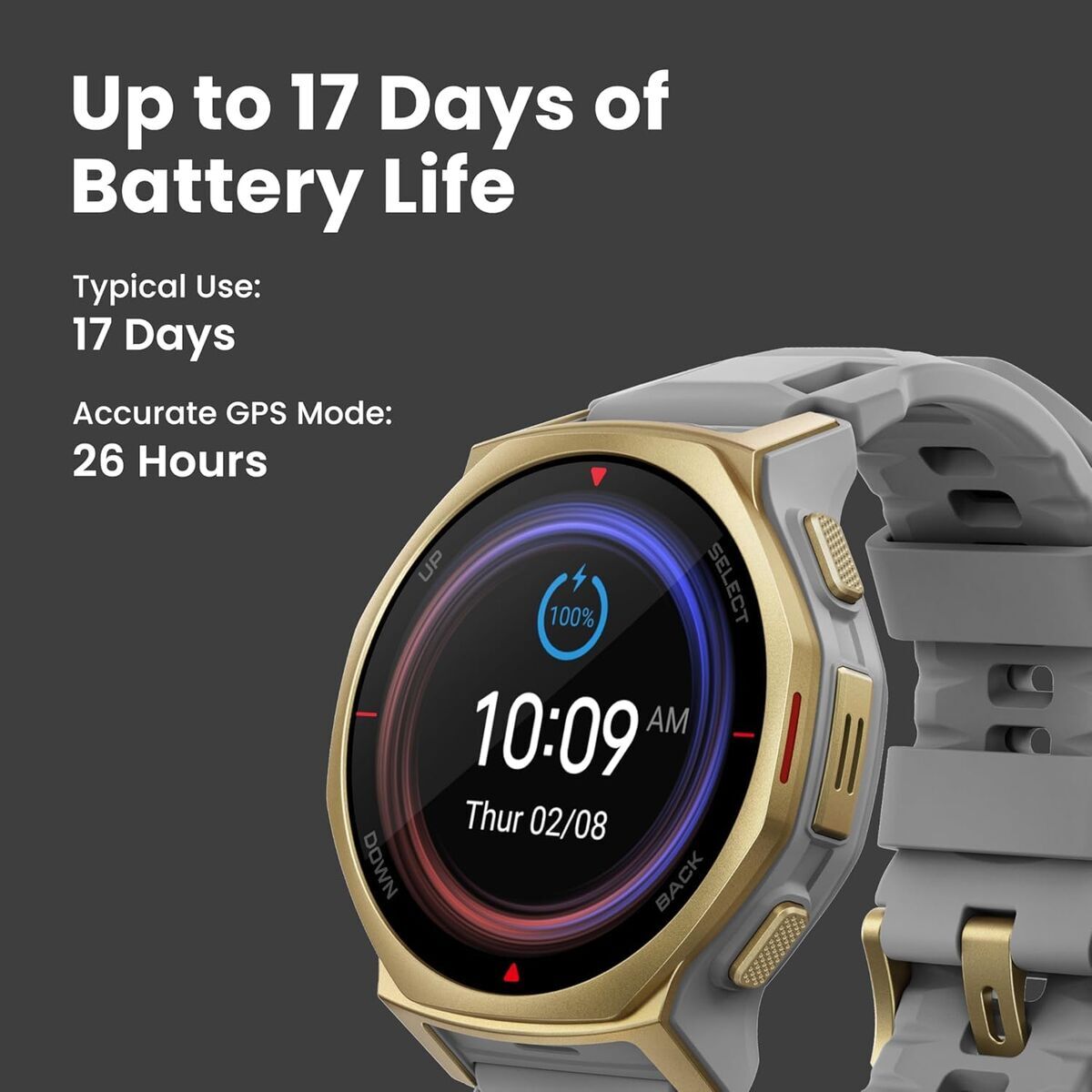 Smartwatch Amazfit W2548GL1N Zwart Gouden Ø 44 mm - Elektronica - Amazfit