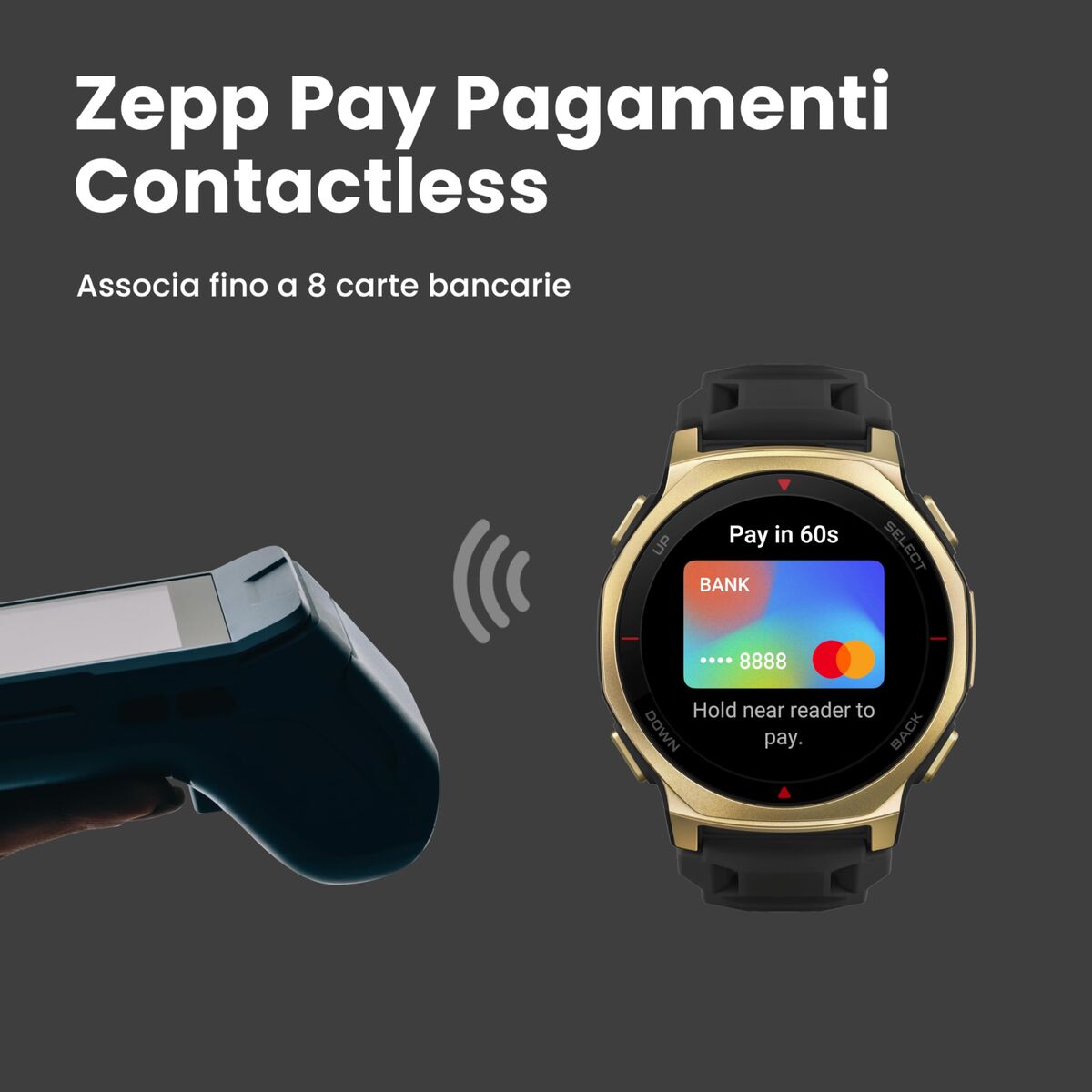 Smartwatch Amazfit W2548GL1N Zwart Gouden Ø 44 mm