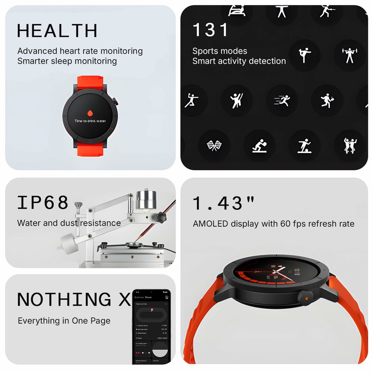 Smartwatch Nothing A10700020 Grijs 1,43"
