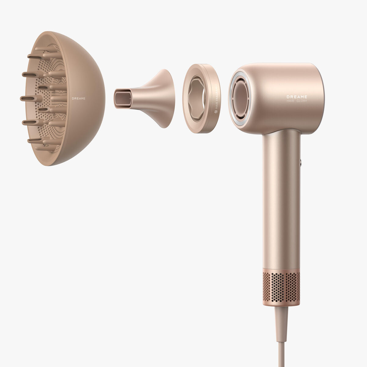 Dreame Föhn Glory Mix 1600W Ionisch, 3 Magnetische Nozzles, Goudkleurig - Schoonheid, Haarverzorging - Dreame