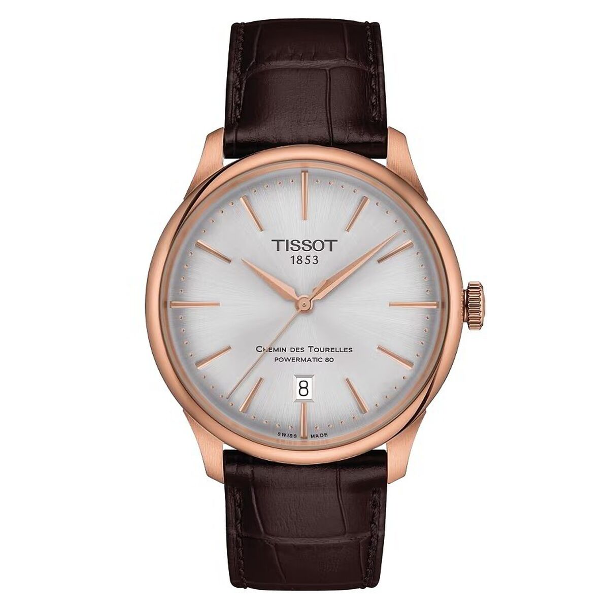 Tissot Chemin des Tourelles Powermatic 80 Herenhorloge Ø 39 mm Leren Band - Zwitsers Automatisch - Klokken, Heren - Tissot