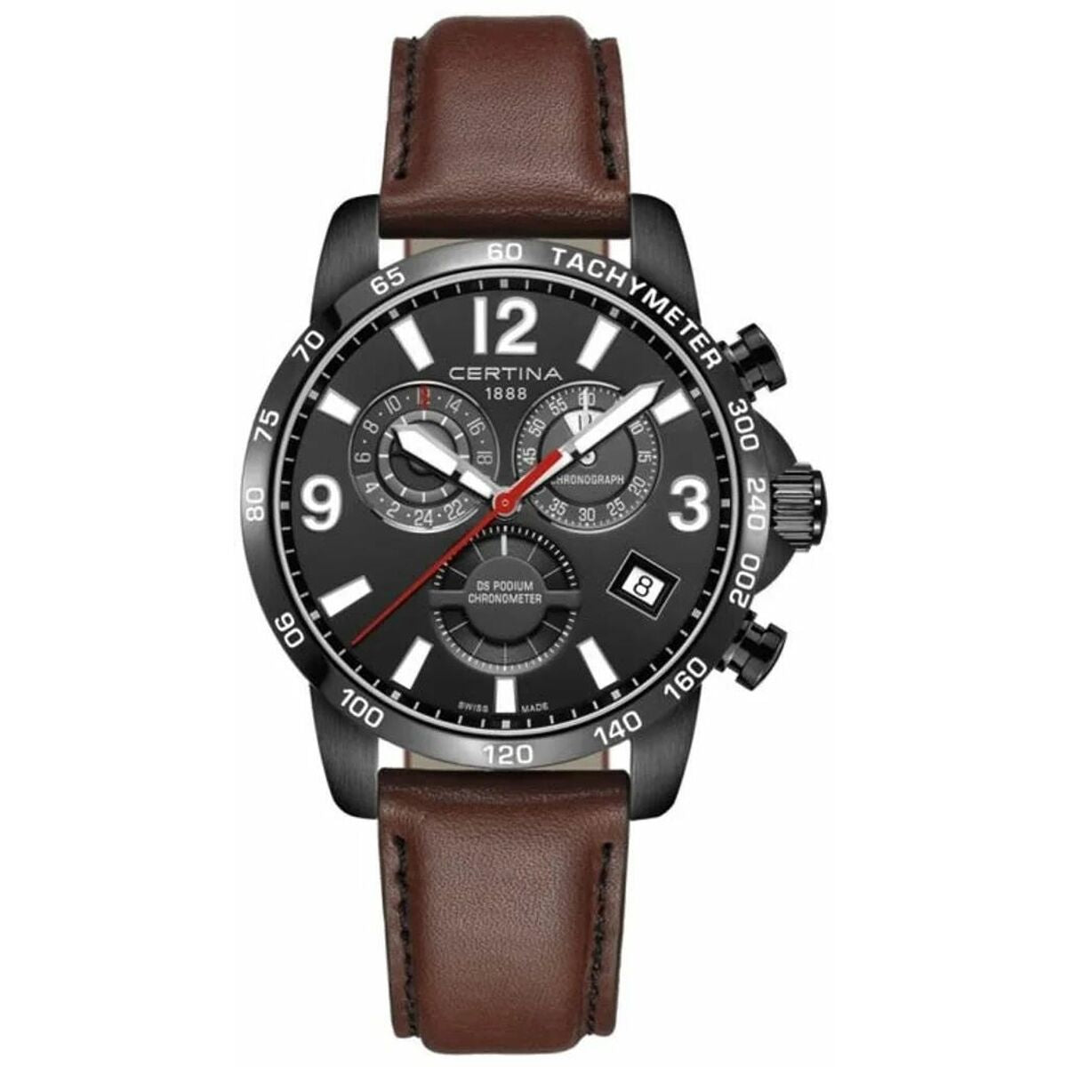 Certina C034654360570 Herenhorloge - Kwarts Grijs/Bruin Ø 42mm - Klokken, Heren - Certina
