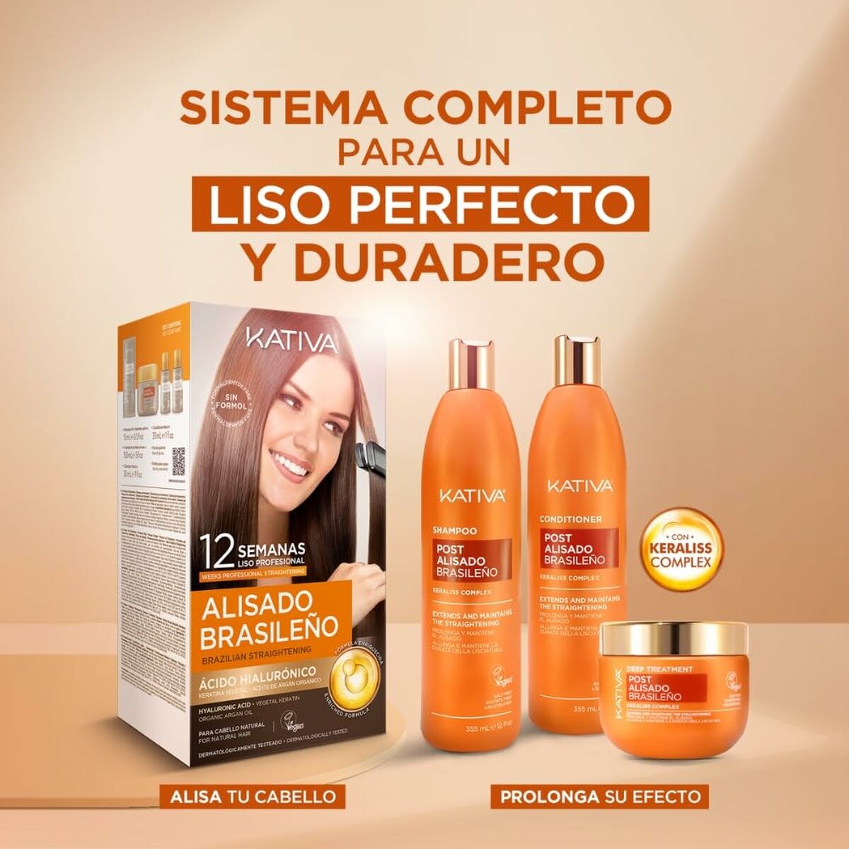 Shampoo en Conditioner Kativa KERATIN EXPRESS 3 Onderdelen - Schoonheid, Haarverzorging - Kativa