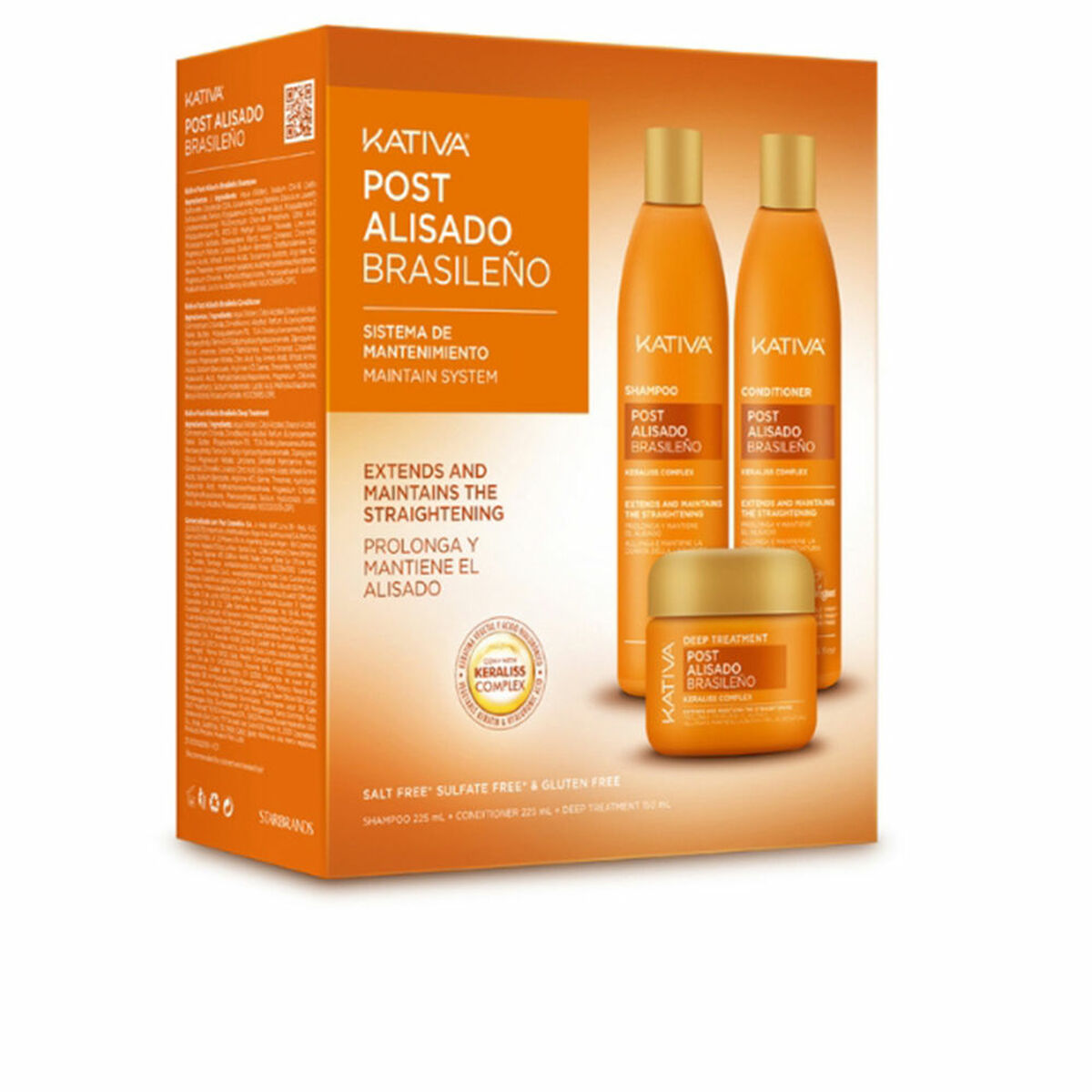 Shampoo en Conditioner Kativa KERATIN EXPRESS 3 Onderdelen